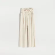 Spodnie damskie - Reserved - Spodnie palazzo z wiskozy - Beżowy - miniaturka - grafika 1