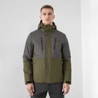 Kurtki i kamizelki sportowe męskie - Męska kurtka trekkingowa 4F KUM150 - oliwkowa/khaki - miniaturka - grafika 1