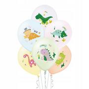 Balony i akcesoria - Balony 30 cm Dinozaury 6 sztuk Urodziny - miniaturka - grafika 1