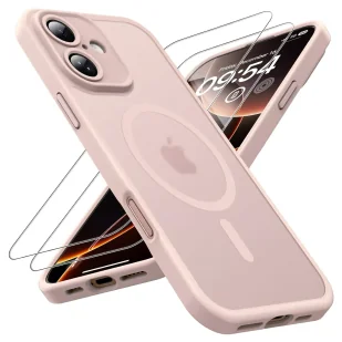 3w1 Zestaw Etui Hybrydowe + Szkło hartowane do Apple iPhone 16 obudowa ochronna Hybrydowe MagSafe z ochroną obiektywu case na telefon Alogy 3in1 Case Pack Różowe - Etui i futerały do telefonów - miniaturka - grafika 1