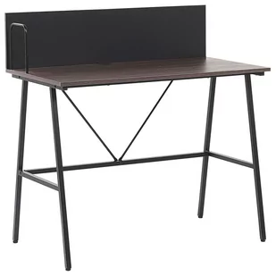 Beliani Biurko 100 x 50 cm ciemne drewno HASTINGS - Biurka - miniaturka - grafika 1