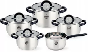 Zestaw garnków z rondlem MG Home Black 9 elementów 16, 18, 20 i 22 cm - Zestawy garnków i patelni - miniaturka - grafika 1