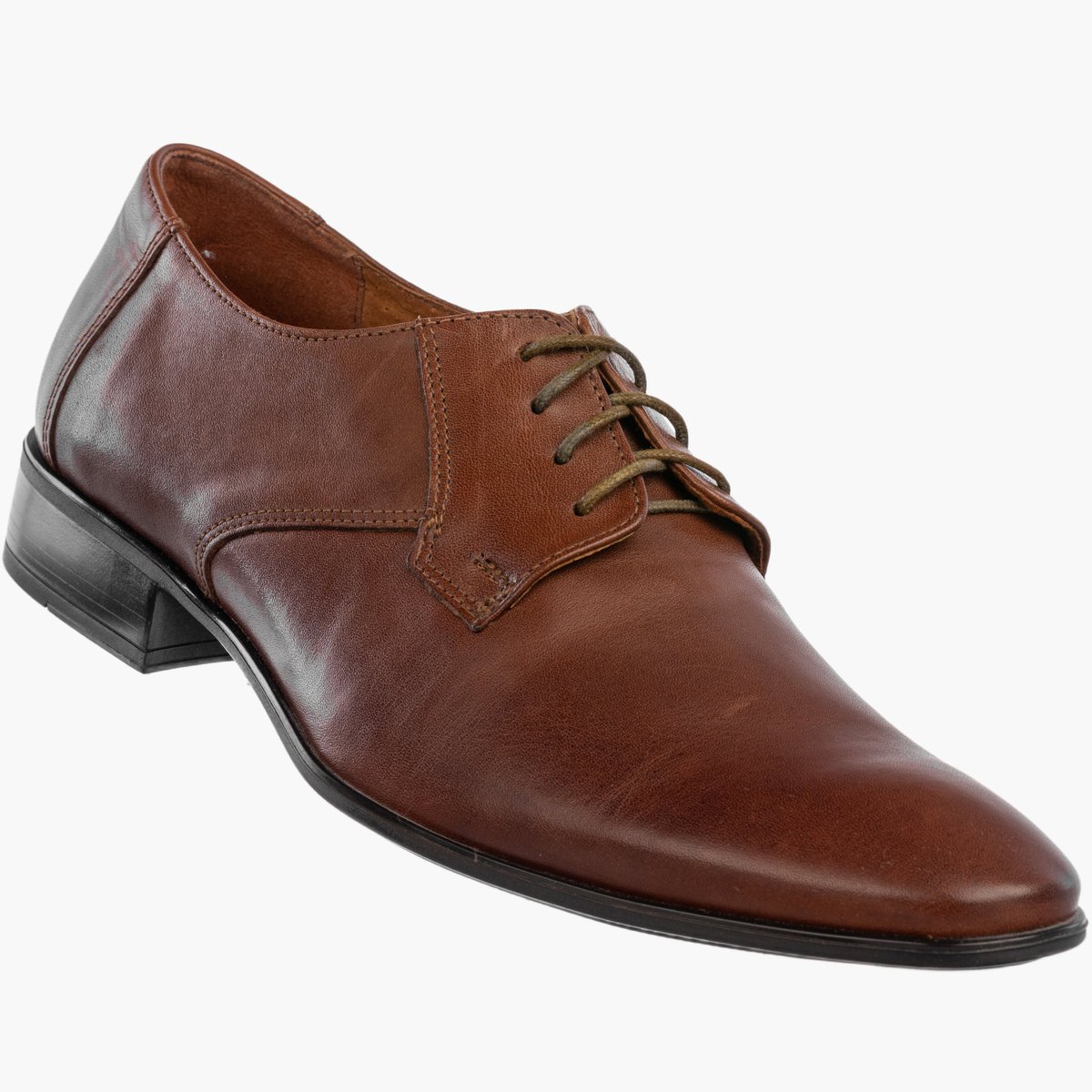 Półbuty Wizytowe Męskie Skórzane Buty Eleganckie Klasyczne Brązowe Madej Brązowy 41