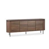 Komody - Komoda Duża z Lamelami Drewniana Do Salonu Sypialni Loft Dębowa BECK 200 cm - miniaturka - grafika 1