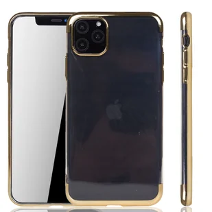 Etui na telefon komórkowy Apple iPhone 11 Pro Max Gold - Clear - silikonowe etui z TPU w kolorze przezroczystego złota - Etui i futerały do telefonów - miniaturka - grafika 1