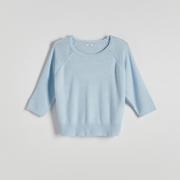 Swetry damskie - Reserved - Gładki sweter - Niebieski - miniaturka - grafika 1