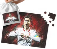 Puzzle - PUZZLE - Robert Lewandowski WZORY DLA MAŁEGO PIŁKARZA 35el + WORECZEK - miniaturka - grafika 1
