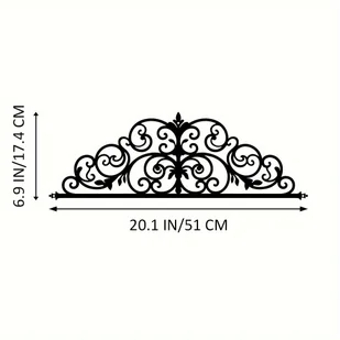 TEMU 1 szt. CIFbuy Art Deco 20-calowy metalowy iris scroll wall art, laser cut floral theme, solid pattern wall hanging do sypialni, wewnątrz, montaż - Inne - miniaturka - grafika 1