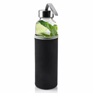 Butelka szklana z pokrowcem neoprenowym czarny 490 ml kod: O-139296 - Inne naczynia kuchenne - miniaturka - grafika 1