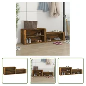 Szafki na buty - The Living Store Szafka na buty dąb wędzony 150x35x45 cm Materiał drewnopochodny - miniaturka - grafika 1