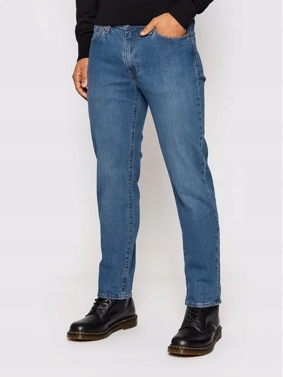 LEVI'S JEANSY MĘSKIE PROSTE NIEBIESKIE Z BAWEŁNY I ELASTANU 31/30 16FA