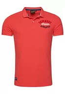 Koszulki męskie - Superdry koszulka polo haftowana bluza męska, Cayenne Pink, S - miniaturka - grafika 1