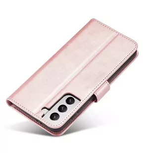 Magnet Case elegancki futerał etui pokrowiec z klapką i funkcją podstawki Samsung Galaxy S22 Ultra różowy - Etui i futerały do telefonów - miniaturka - grafika 2
