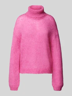 Sweter z dzianiny z golfem model ‘LAMBI’ - Swetry damskie - miniaturka - grafika 1