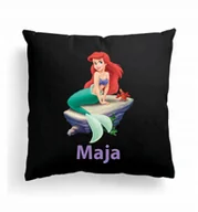 Poduszki dekoracyjne - Foto Poduszka Czarna Ariel Arielka Syrenka IMIĘ #4 - miniaturka - grafika 1