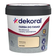 Farby zewnętrzne - Dekoral Farba DO FASAD Kremowy 1 l - miniaturka - grafika 1
