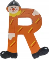 Figurki dla dzieci - Drewniana literka "R" na ścianę dla dzieci pomarańczowa - miniaturka - grafika 1