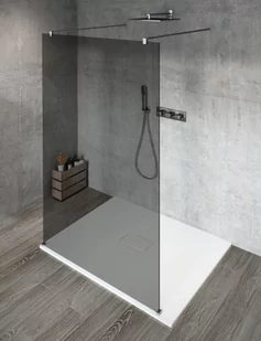 GELCO Kabina prysznicowa przyścienna VARIO CHROM WALK IN 110x200 szkło dymione z powłoką Coated Glass GX1311GX2210 - Kabiny prysznicowe - miniaturka - grafika 1