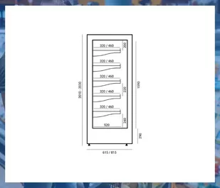 Regał chłodniczy VERMELLO RCh-5 2500 z drzwiami, szerokość 615 mm - Szafy i witryny chłodnicze - miniaturka - grafika 3