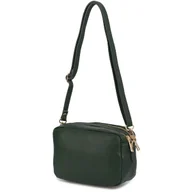 Torebki damskie - Skórzana damska torebka listonoszka pojemna złota dwukomorowa Vera Pelle - miniaturka - grafika 1