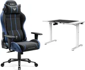 Fotele gamingowe - Fotel Diablo Chairs X-One 2.0 Normal Size Night Blue + EGON 1100 Białe 110 cmx60 cm - miniaturka - grafika 1