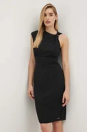 Sukienki - Calvin Klein sukienka kolor czarny midi prosta K20K207179 - miniaturka - grafika 1