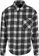 Koszule męskie - Urban Classics Męska koszula Boxy Dark Checked, szary/biały, 3XL - miniaturka - grafika 1