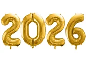 Balony i akcesoria - Balony foliowe na sylwestra rok 2026 86 cm złote - miniaturka - grafika 1