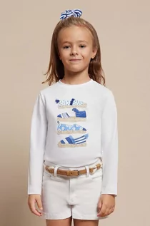 Bluzki dla dziewczynek - Mayoral longsleeve bawełniany dziecięcy kolor niebieski - grafika 1