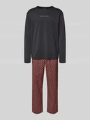 Piżamy męskie - Zestaw piżamowy o kroju relaxed fit z wyhaftowanym logo - miniaturka - grafika 1