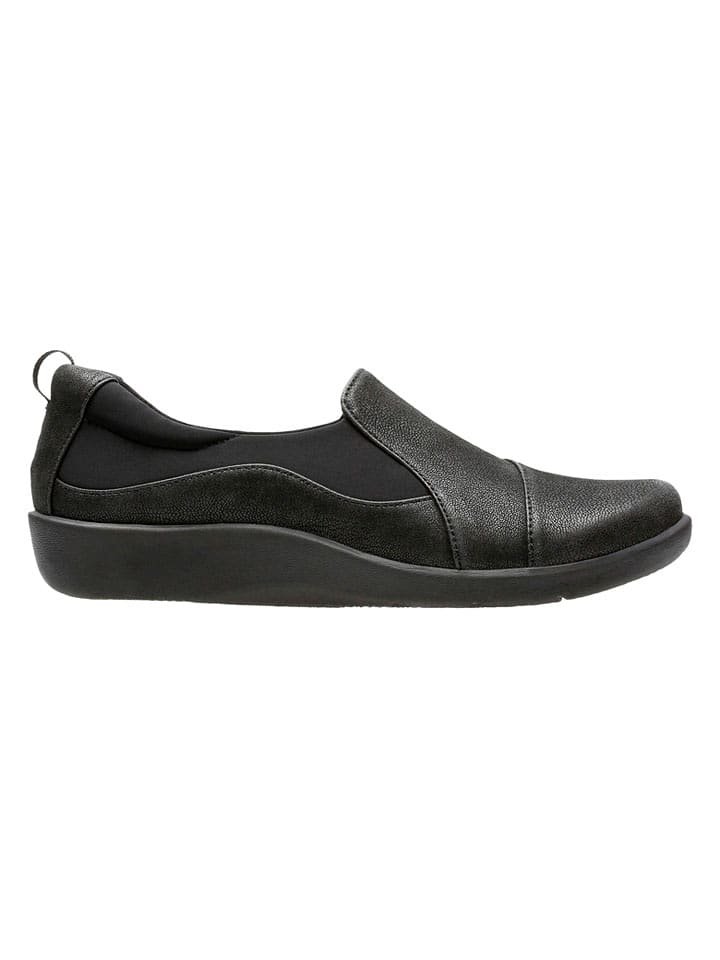 Clarks Skórzane slippersy w kolorze czarnym