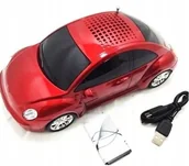 Zabawki zdalnie sterowane - RADIO W KSZTAŁCIE SAMOCHODU NEW BEETLE ANTENA GŁOŚNIK - miniaturka - grafika 1