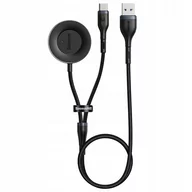 Kable USB - Baseus 2w1 kabel USB - USB Typ C 40 W / ładowarka bezprzewodowa Huawei / Honor watch 1,5 m 5 A czarno-szary (CA1T2-G1) - Czarno-szary CA1T2-G1 - miniaturka - grafika 1