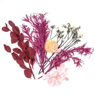 Sztuczne kwiaty - Dalprint Kwiaty suszone dekoracyjne bordowy różowy - miniaturka - grafika 1