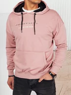 Bluzy męskie - Bluza męska z nadrukiem różowa Dstreet BX5719-XXL - miniaturka - grafika 1