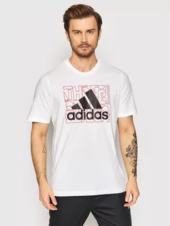 Koszulki męskie - Adidas T-Shirt Digital Dna Badge Of Sport Graphic Tee HE4817 Biały Regular Fit - grafika 1