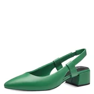 Czółenka - MARCO TOZZI Damskie czółenka z obcasem blokowym, wegańskie, zielony, 39 eu - miniaturka - grafika 1