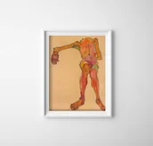 Plakaty - Plakat vintage Egon Schiele Nagi autoportret - miniaturka - grafika 1