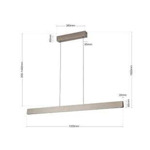 ORION Lampa wisząca LED Tara, kolor nikiel, długość 120 cm, aluminium/stal - Lampy sufitowe - miniaturka - grafika 1