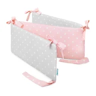 Ochraniacze do łóżeczka - Ochraniacz do łóżeczka lovely dots pink & grey - miniaturka - grafika 1