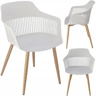 Krzesła - Krzesło CORNIDO, plastikowe, 47x52x82 cm, białe - miniaturka - grafika 1