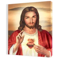 Ikony i obrazy sakralne - Obraz religijny na płótnie Serce Jezusa - miniaturka - grafika 1