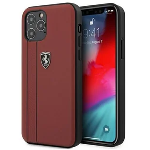 Ferrari FEODIHCP12MRE iPhone 12/12 Pro 6,1" czerwony/red hardcase Off Track Stripes FER000509-0 - Etui i futerały do telefonów - miniaturka - grafika 1