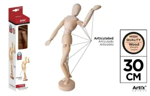 Drewniany manekin do nauki rysowania 30cm - Artix - Manekiny wystawowe - miniaturka - grafika 1