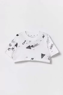 Koszulki dla dziewczynek - adidas t-shirt bawełniany dziecięcy JG BLUV Q3 AOPT kolor biały - grafika 1