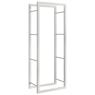 vidaXL Stojak na drewno opałowe, 50x28x132 cm, stal nierdzewna - Wózki magazynowe - miniaturka - grafika 1