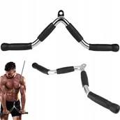 Atlasy do ćwiczeń - Stalowy Uchwyt Do Ćwiczeń Prosty-V, Do Wyciągu - miniaturka - grafika 1