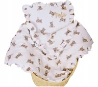 Pościel dla dzieci - Muślinowa Pościel Z Wypełnieniem 60X75 Do Wózka Z Falbankami Podusia 30X35 - miniaturka - grafika 1