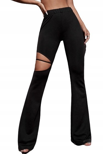SHEIN PROSTE CZARNE SPODNIE CASUAL GŁADKIE 34 VUS
