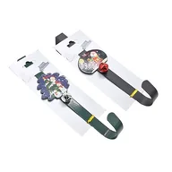 Ozdoby bożonarodzeniowe - Wieszak na drzwi świąteczny metalowy mix wzorów 23,5 cm czarny / zielony - miniaturka - grafika 1